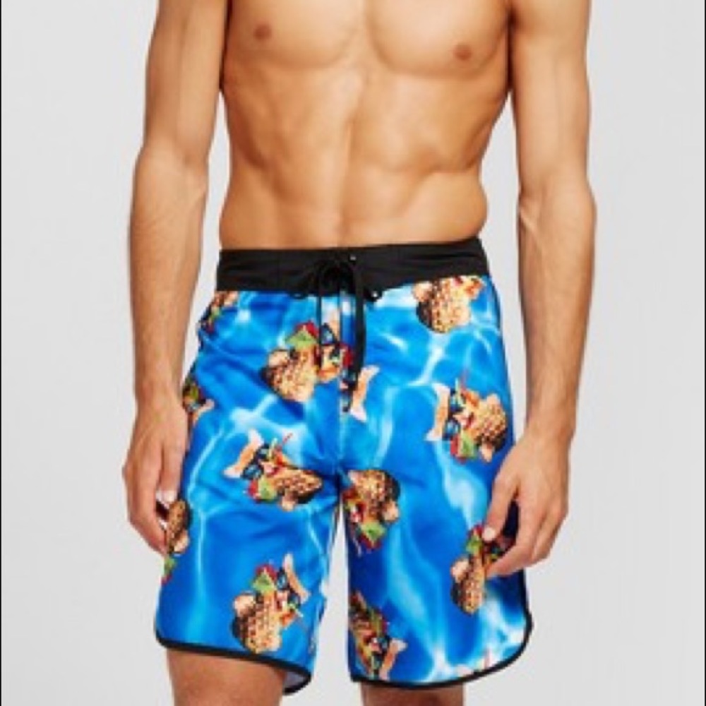 Men Pineapple Cat Swim Shorts